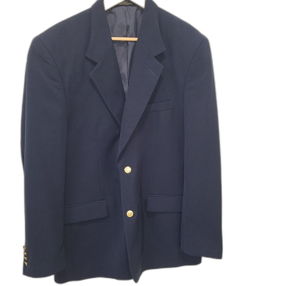 NEW Classic Navy Blazer with Gold Buttons 40 Tall